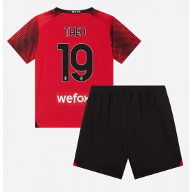 AC Milan Theo Hernandez #19 Hemmakläder Barn 2023-24 Kortärmad (+ Korta byxor)
